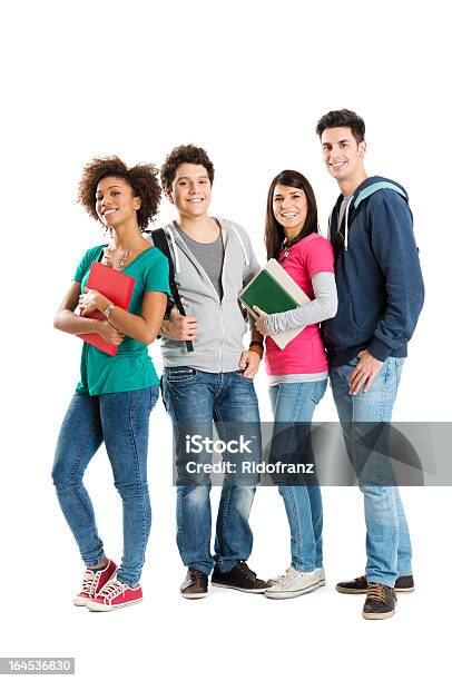 Portrait Of Multi Ethnic Students Stock Photo - Download Image Now - University Student, White Background, Student