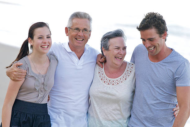 Multi-generation family portrait stock photo