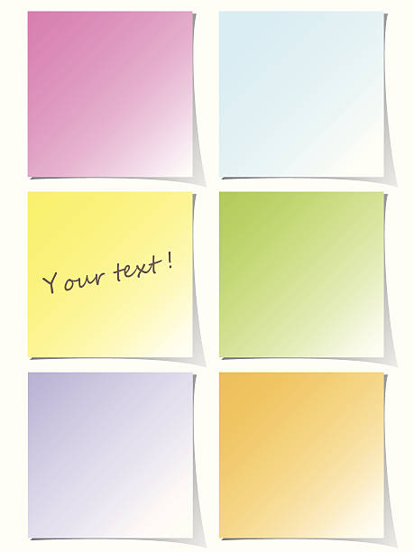 Ensemble de post-it de couleur - Illustration vectorielle