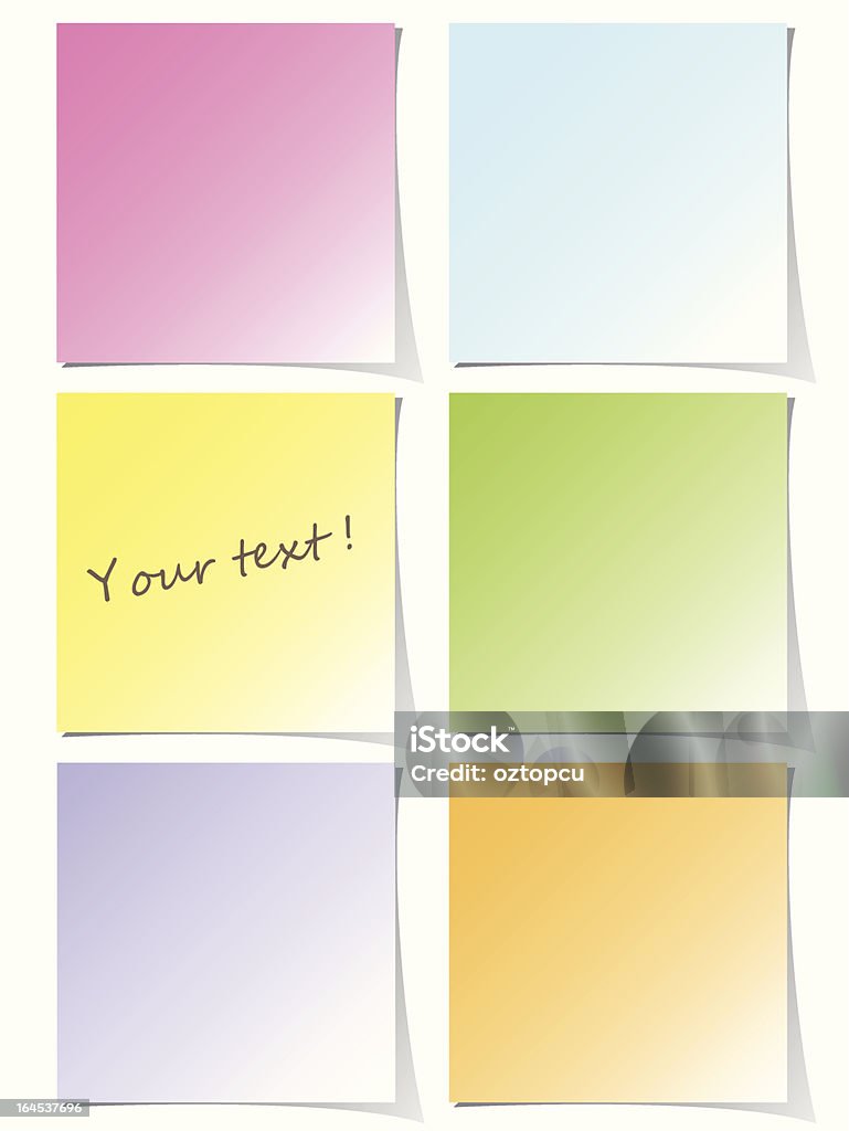 Colorato set di post-it - arte vettoriale royalty-free di Affari