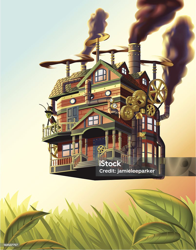 Flying House Stock Illustration - Download Image Now - Adventure,  Agricultural Field, Animal - iStock