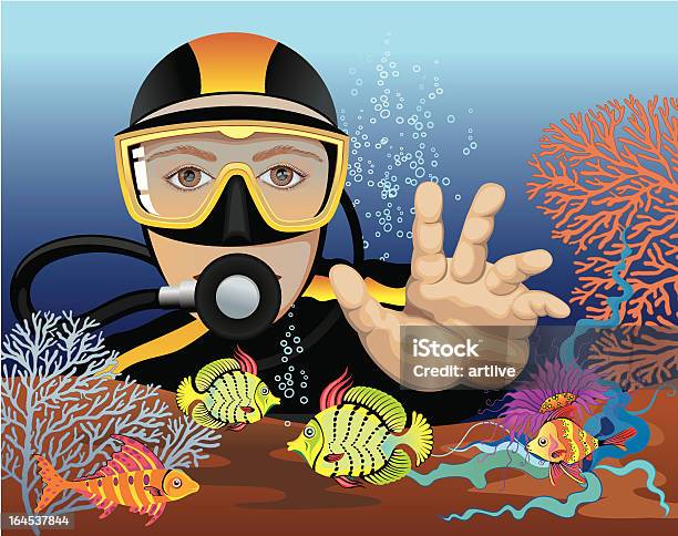 Ilustración de Buceo y más Vectores Libres de Derechos de Buceo de profundidad - Buceo de profundidad, Agua, Animal