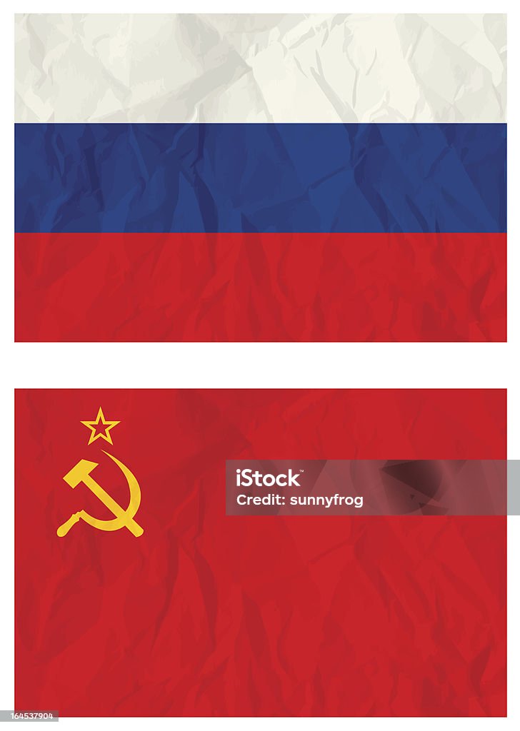 Russian falg e bandiera vecchia Unione Sovietica - arte vettoriale royalty-free di Astratto