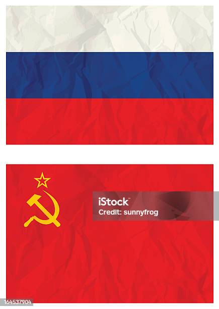 Russian Falg E Bandiera Vecchia Unione Sovietica - Immagini vettoriali stock e altre immagini di Astratto - Astratto, Bandiera, Bandiera dell'ex Unione Sovietica