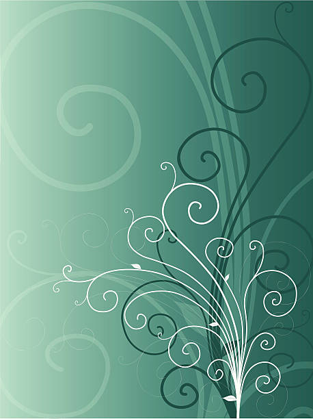 Fond floral Turquoise - Illustration vectorielle