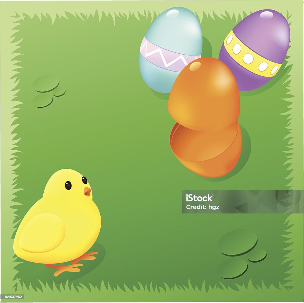 Пасхальные яйца с Baby Chick - Векторная графика Векторная графика роялти-фри