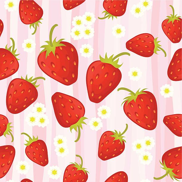 Strawberry seamless pattern. Strawberry seamless pattern.  CMYK with global colors vector illustration. chandler strawberry stock illustrations