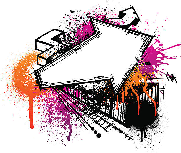 Graffiti arrow background vector art illustration