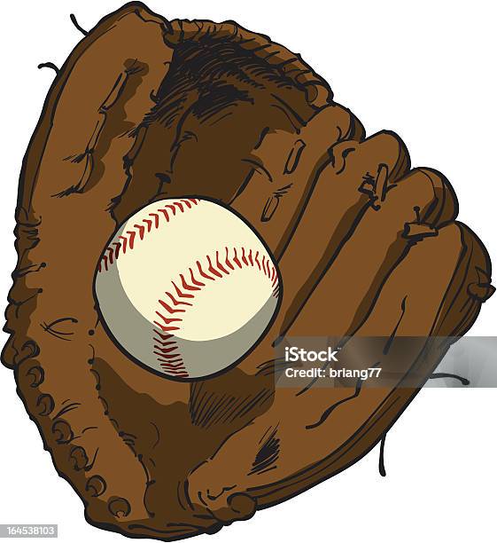 Sketchstyle Vector Baseball Glove Ball Stock Illustration - Download Image Now - Baseball Glove, American Culture, Baseball - Ball