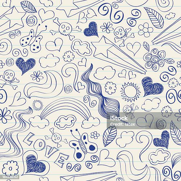 A Fun Doodles Of Hearts Stars Sun Rainbow Love And Cloud Stock Illustration - Download Image Now