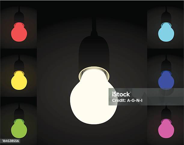 Lightbulb In The Darkness Stock Illustration - Download Image Now - Black Color, Blue, Clip Art