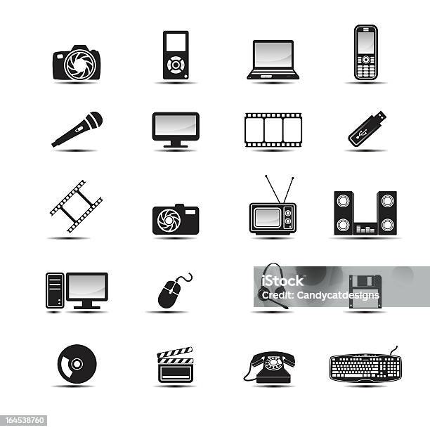 Icônes Multimédia Vecteurs libres de droits et plus d'images vectorielles de Affaires - Affaires, Affaires d'entreprise, Antenne individuelle