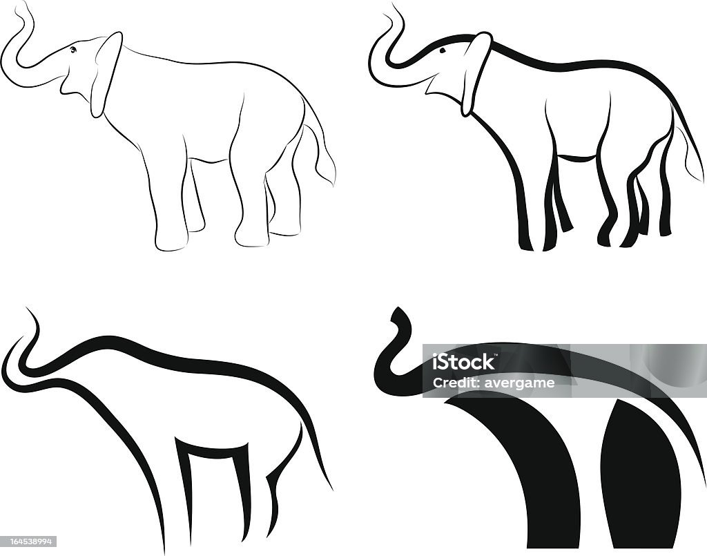 Elephants symbols collection of elephants symbols Animal stock vector
