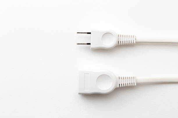 istock Extension cord for power plug on white background. 1645391722