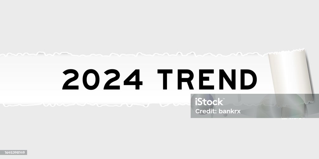 Zerrissener Grauer Papierhintergrund Der Den Trend Des Wortes 2024 ...