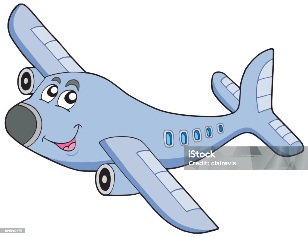 Cartoon airplane Cartoon airplane on white backgroud - vector illustration. Air Vehicle stock vector