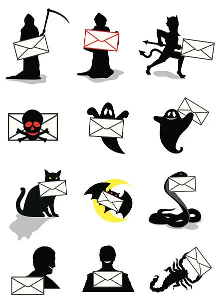 Vector illustration of Spam & Virus Mail