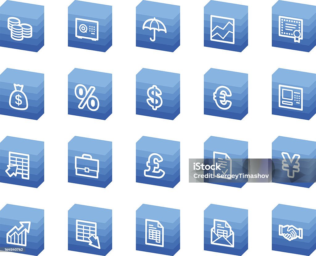 Finanças web ícones, caixa azul series - Vetor de Azul royalty-free