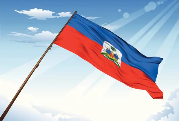 Vector illustration of Haiti flag