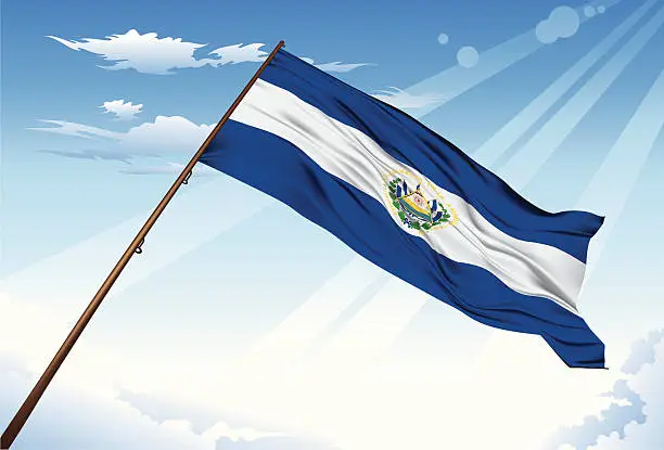 Vector illustration of El Salvador Flag