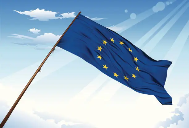 Vector illustration of European  flag