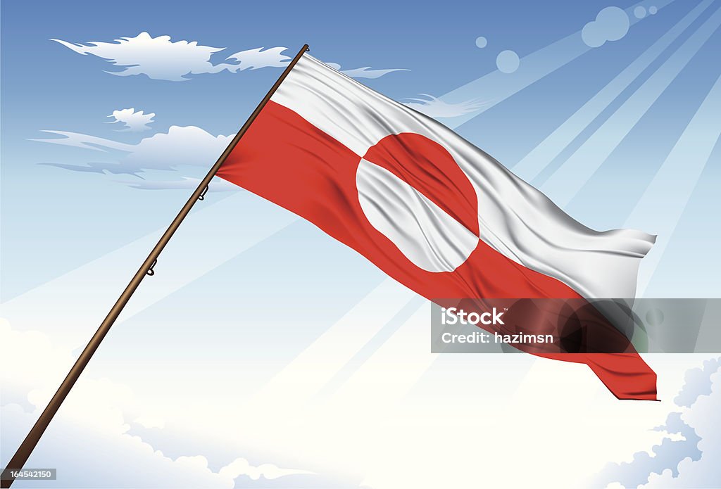 Bandeira da Groenlândia - Vetor de Bandeira da Groelândia royalty-free