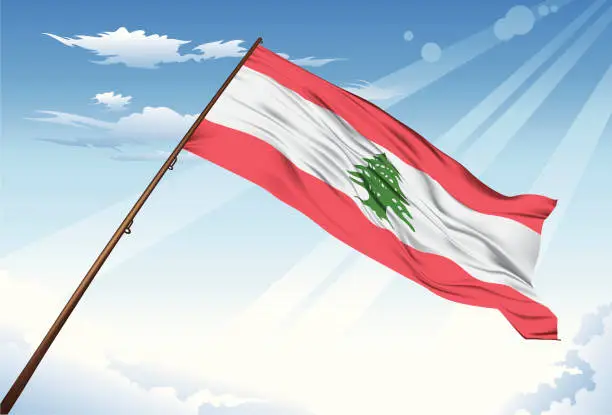 Vector illustration of Lebanon flag