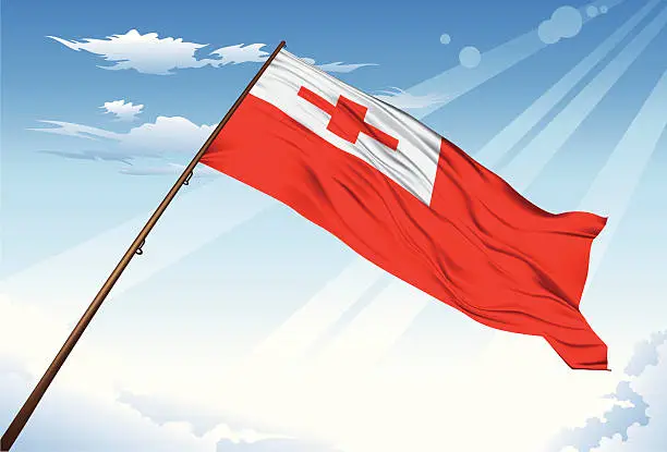 Vector illustration of Tonga flag