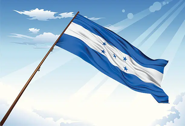 Vector illustration of Honduras Flag