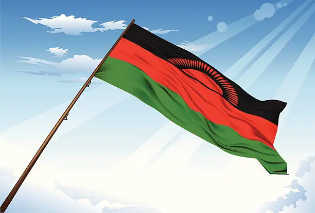 Vector illustration of Malawi Flag