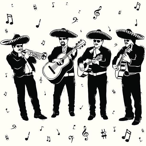 illustrations, cliparts, dessins animés et icônes de merryment mucho mariachi - hat band