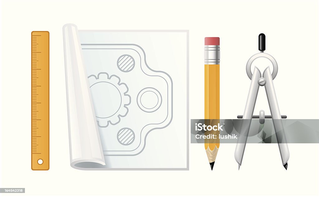 Planning Graphics Instruments Plan Drawing Tools Stock Illustration - Download Image Now - Blueprint ...