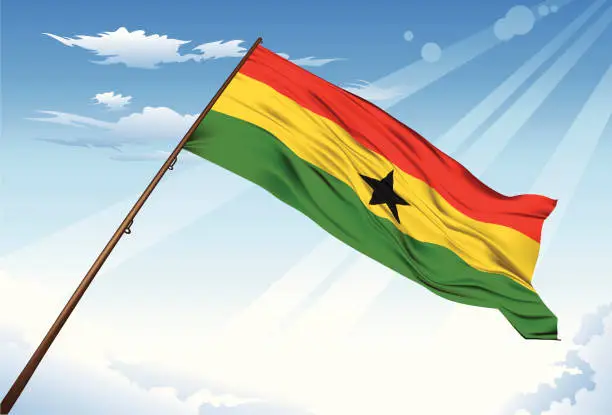 Vector illustration of Ghana Flag