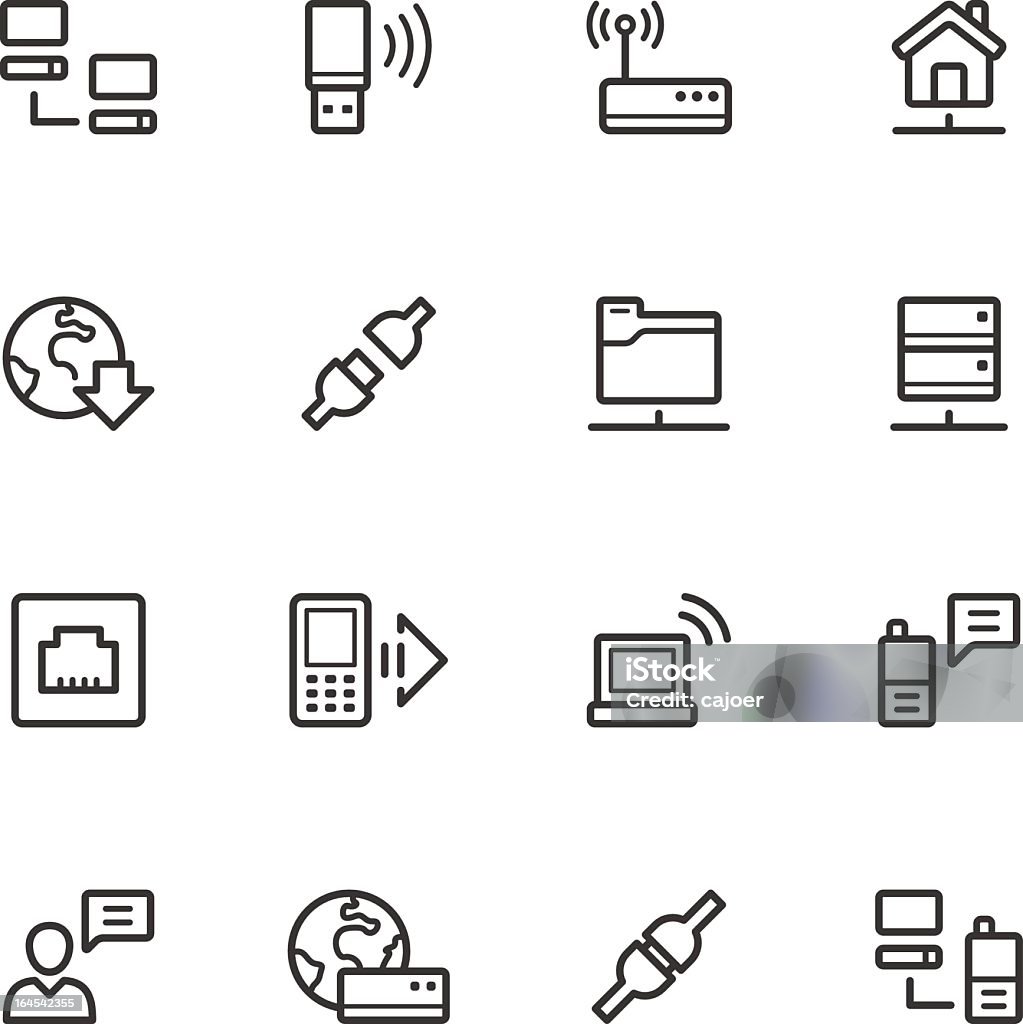 Iconos de comunicación - arte vectorial de Cable de ordenador libre de derechos