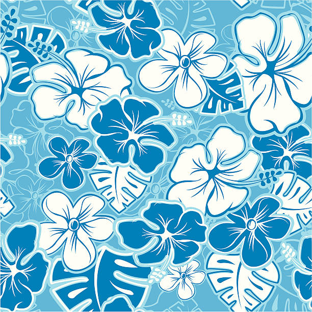 hawaiian pattern - pasifik okyanusu stock illustrations