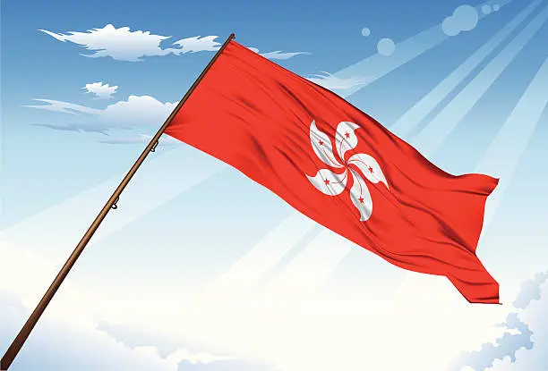 Vector illustration of Hong Kong flag