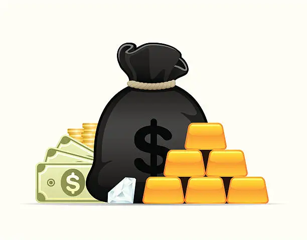 Vector illustration of Wealth components