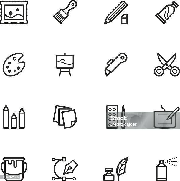 Art Supply Icons Stock Illustration - Download Image Now - Utility Knife, Icon Symbol, Knife - Weapon