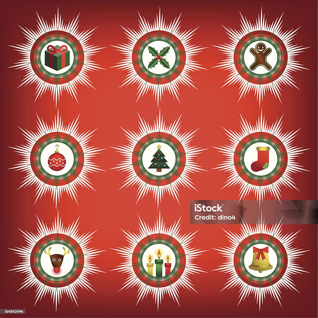 Icone di Natale - arte vettoriale royalty-free di A forma di stella