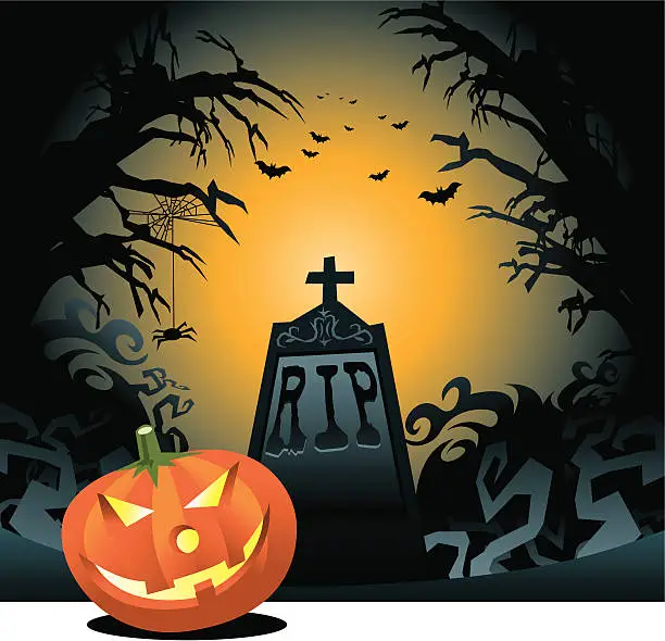 Vector illustration of Tombstone Background