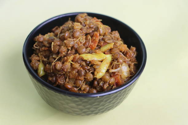 istock Masoor Usal, Sprouted lentil curry, Indian food 1645425496