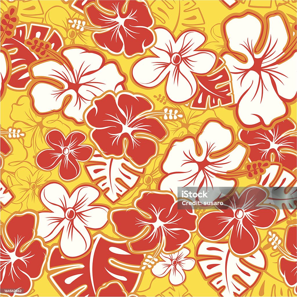 Czerwony hawajski wzór - Grafika wektorowa royalty-free (Wzór - Opis)