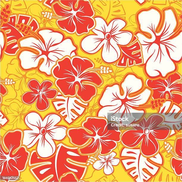 Czerwony Hawajski Wzór - Stockowe grafiki wektorowe i więcej obrazów Wzór - Opis - Wzór - Opis, Koszula hawajska, Hawaje