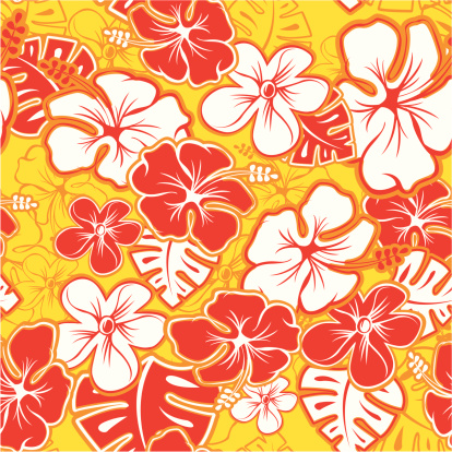 Vector Tileable Seamless Hawaiian Pattern