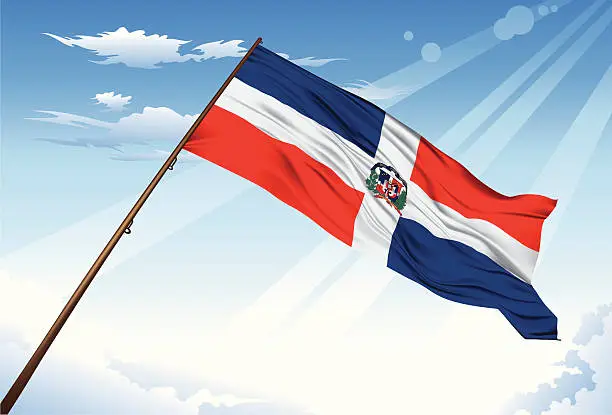 Vector illustration of Dominican Republic Flag