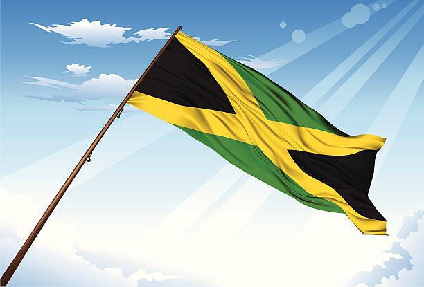 ilustraciones, imágenes clip art, dibujos animados e iconos de stock de bandera de jamaica - diminishing perspective travel locations nature business