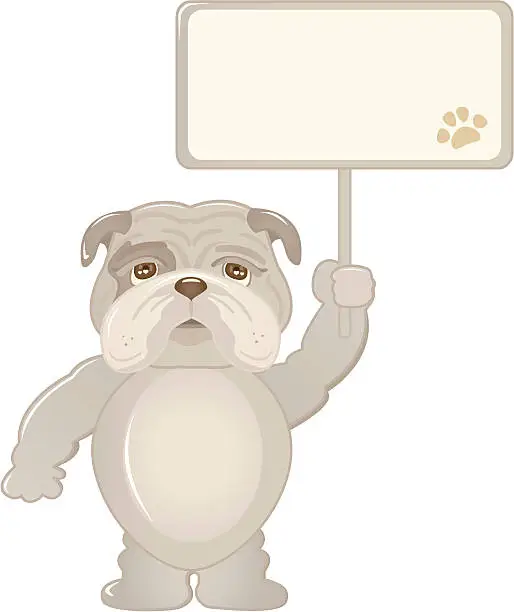 Vector illustration of message from a puppy: bulldog