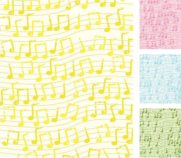 ilustraciones, imágenes clip art, dibujos animados e iconos de stock de fondo de música de nota - sheet music music musical note pattern