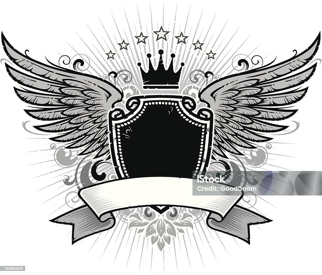 Skrzydełka shield - Grafika wektorowa royalty-free (Tarcza - Broń)