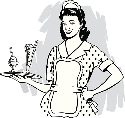 Waitress in retro style.